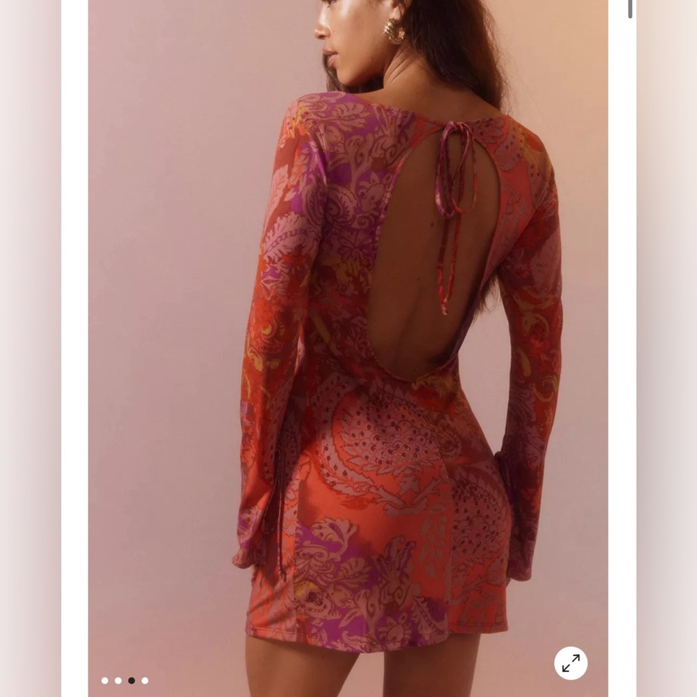 Long Sleeve Mini Dress (open back)